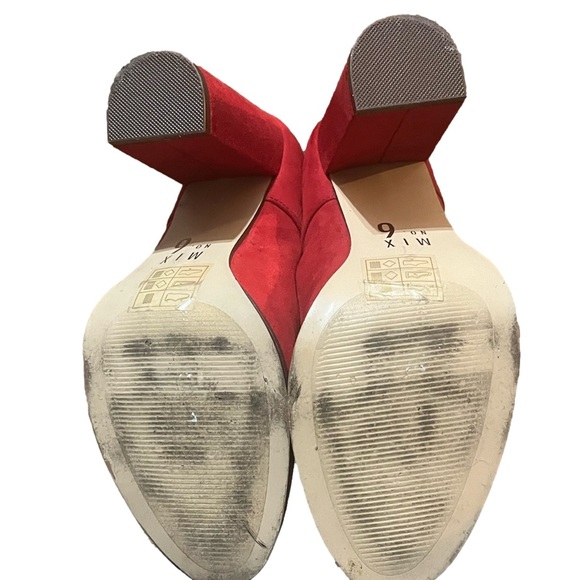 Mix No. 6 Asiviel Red Suede Heels Pumps Size 9.5 Mary Jane Christmas Holiday - Picture 5 of 5